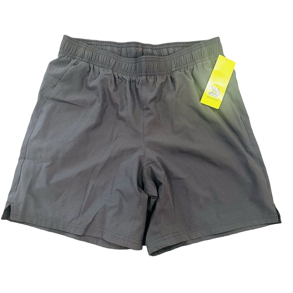 Boys Size XXL (16/18) Mesh Shorts Side Pockets - All in Motion Gray Draw Strings